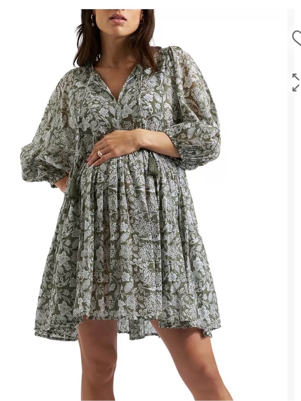 NWOT Ripe Maternity nursing dress olive